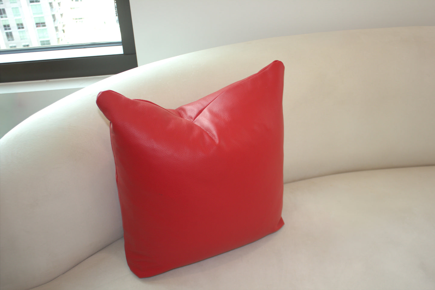 Red Leather Pillow
